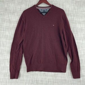 Tommy Hilfiger mens size XL Pima cotton cashmere blend v-neck sweater 0990